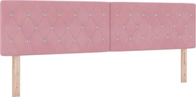 vidaXL LED ágytámla LED -es lámpákkal Rózsaszín 180 cm Poliészter