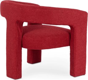 Pihenőfotel bordó színben, bouclé kárpittal LILLE