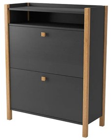 Bode sötétszürke cipősszekrény, két fiókkal - Woodman