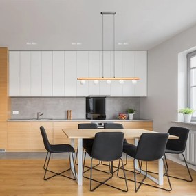 RENDL NOCTIS závěsná dřevo/opálové sklo 230V LED G9 5x7W