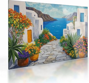 Üveg kép - Görög sikátor (70x50 cm)