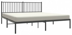 fekete fém ágykeret fejtámlával 180 x 200 cm