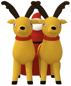 felfújható karácsonyi Mikulás és rénszarvas LED-ekkel 130 cm