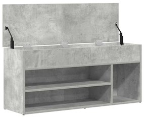 betonszürke szerelt fa cipőpolc 102x30,5x45 cm