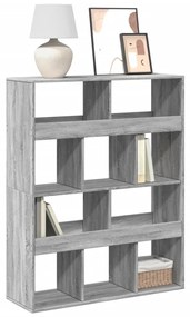 szürke sonoma színű szerelt fa könyvespolc 100 x 33 x 125,5 cm
