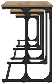 Fészkelt Kávézó Asztal 3 pcs kézműves tölgy 50.5 x 35 x 53 cm