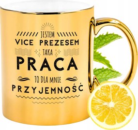 Arany csillogó bögre az elnökhelyettesnek ajándék fényképes nyomtatással