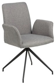 Szürke kárpitozott karfás étkezőfotel Naya – Actona
