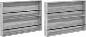 vidaXL Magazin állvány 2 pcs Szürke Sonoma 100 x 12 x 70 cm Faanyag
