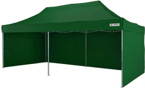 Party sátor 3x6m - 3x6m plusz 3 oldalfal - Zöld