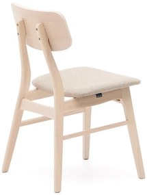 Bézs-natúr színű étkezőszék szett tölgyfa dekorral, 2 db-os Selia – Kave Home