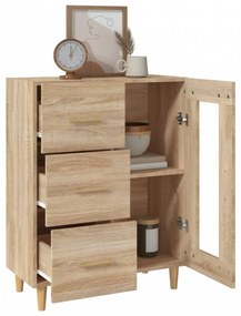 Sonoma tölgy színű szerelt fa tálalószekrény 69,5 x 34 x 90 cm