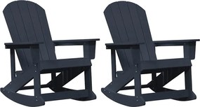 vidaXL Adirondack hintás székek 2 pcs Sötétkék HDPE