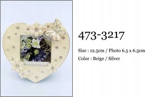 Képkeret szív gyöngyház ekrü