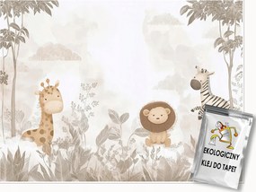 Gyerek Fotótapéta Állatok Dzsungel Erdő Bézs Gyerek Tapéta 250x175