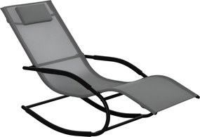 Outsunny Ergonomikus Ringató Szék Galvánbevonatú Fém Kerettel, Textilene Fejtámlával és Karfákkal, 63W x 160D x 88H cm Szürke | Aosom