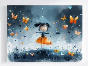 Canvas Vászonkép Gyerek Lány Tánc Balett Rét Pillangók 100x75