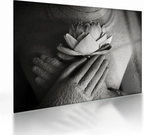 Üveg kép - Lótusz Buddha kezében (70x50 cm)