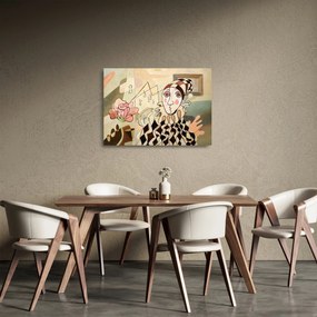 Kép - kubizmus -harlequin and rose (üvegen) (70x50 cm)