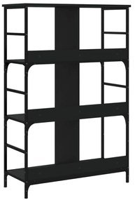fekete szerelt fa könyvespolc 78,5 x 33 x 117,5 cm