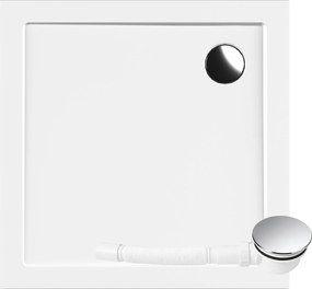 Aquauno Smc Szögletes Zuhanytálca 90 x 90 cm Fehér Sima Szifon