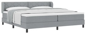 Boxspring Ágy Matrac nélkül Világosszürke 200x200 cm Szövet