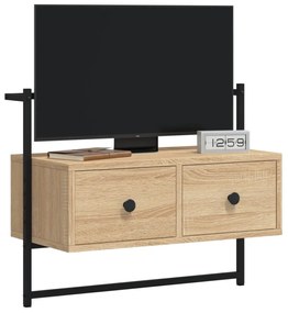 sonoma tölgy szerelt fa fali TV szekrény 60,5x30x51 cm