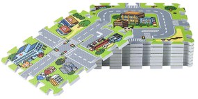 Jascha gyermek puzzle szőnyeg, 9 részes, utcák