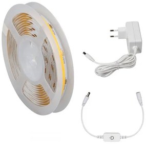 LED szalag szett , COB , DOTLESS , 3 méter , 3 x 6 W/m , meleg fehér , tápegységgel , kapcsolóval , dimmelhető , 3 év garancia , KANLUX