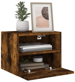 2 db füstös tölgy színű szerelt fa fali TV-szekrény 40x30x30 cm