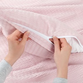 Goldea krepp párnahuzat - púderrózsaszín 40 x 40 cm