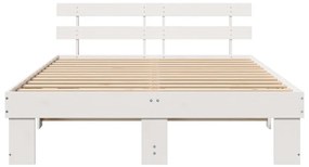 Ágykeret fejtámlával Fehér 150 x 200 cm