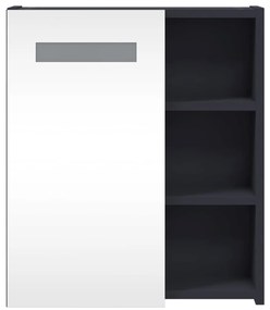 szürke tükrös fürdőszobaszekrény LED-del 45 x 13 x 52 cm