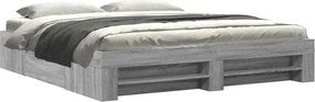 vidaXL szürke sonoma színű szerelt fa ágykeret matrac nélkül 180x200cm
