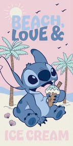 Disney Lilo és Stitch, A csillagkutya Beach Ice Cream fürdőlepedő, strand törölköző 70x140cm (Fast Dry)