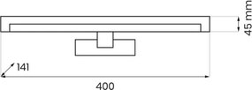 LED fürdőszobai tükörvilágítás MIRORE LED/8W/230V 40 cm IP44 fekete