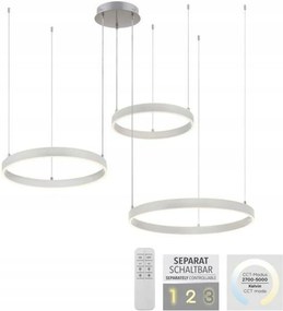 A Leuchten Direkt egy Just Light Led függőlámpa, 3 karú, ezüst direkt