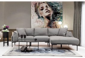 Leo szürke sarokkanapé, jobb oldali - Artie