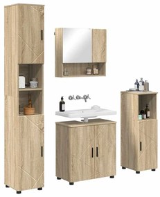Fürdőszoba bútor szett 4 pcs sonoma tölgy 61 x 35 x 64 cm