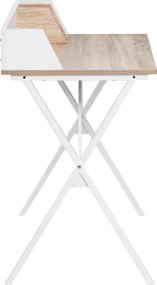 Számítógépasztal, világos tölgy/fehér, PSALMO