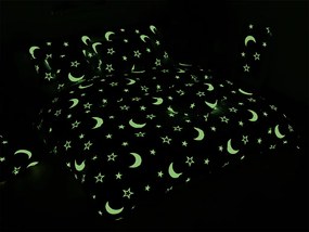 Sötétben világító mikroplüss ágyneműhuzat BIG MOON szürke Ágyneműhuzat mérete: 70 x 90 cm | 140 x 200 cm