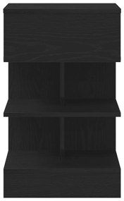 Éjjeli asztal 2 db Fekete Tölgy 40x35x65 cm Mérnöki Fa