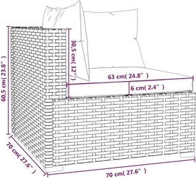 4 részes szürke polyrattan kerti ülőgarnitúra párnákkal
