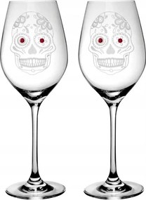 Ünnepi pohár Koponya 360ml 2db piros