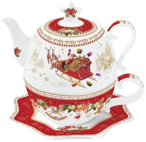 Karácsonyi porcelán egyszemélyes teás szett, 0,35 l és 0,45 l, díszdobozban - Christmas Memories
