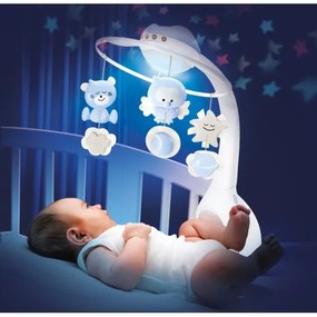 Infantino 3v1 zenélő kiságyforgó, 3xAAA, kék színű