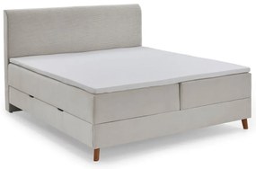 Bézs boxspring ágy tárolóhellyel 160x200 cm Memphis - Meise Möbel