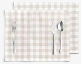 Goldea pamut reggeliző alátét - latté kockás - 2db 30 x 40 cm