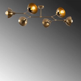 Aranyszínű mennyezeti lámpa fém búrával 52x102 cm Dram – Opviq lights