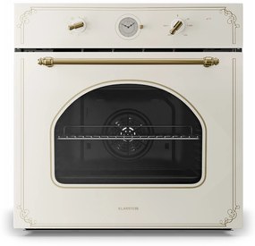 Klarstein Victoria, beépített sütő, retró dizájn, 9 funkció, 50 – 250 °C, elefántcsont